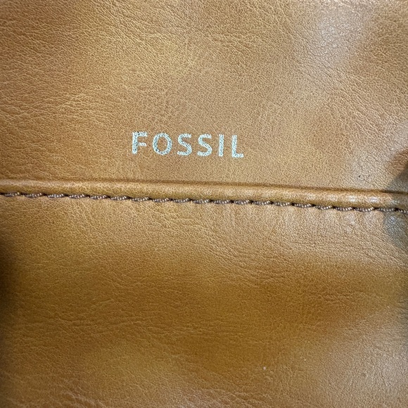 Tan Fossil Small Backpack/Crossbody with Colorful Floral Appliqués - Picture 5 of 10